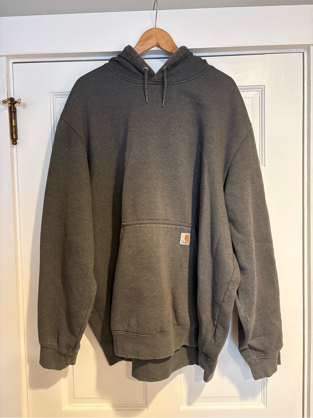 Carhartt Men’s Dark Gray Hooded Sweatshirt loose fit 2xl